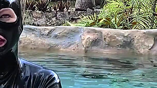 Worship Your Rubber Goddess by the Pool