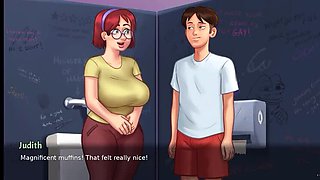 Quiet Girl Judith Anal Fuck in Summer Heat - Summertime Saga Wild 4K HD