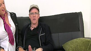 An awesome blond woman with big boobs part1