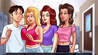 Summertime saga - Jenny had her baby. Johannes fucked Odette on the bike. Johannes fucked Roxxy