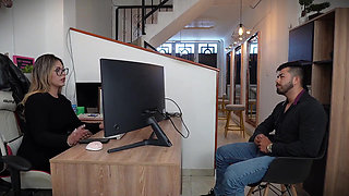 Inexperienced Young Woman Goes to Apply for a Job but Is Rejected, She Decides to Show Her Vagina to the Boss