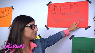 Mia Khalifa - 2 girl blow-job compilation with Mia Khalifa’s lessons and double blowing act