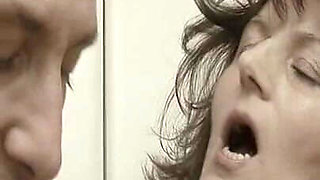 Busty Old Lady Gets Fucked in the Kitchen by Horny Young Man