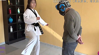 176cm, 78kg Karate Girlfriend Powerful Kick, Round 1