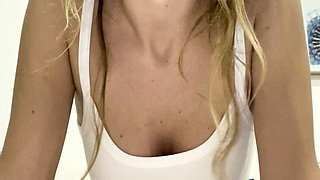 Amateur blond girl with big boobs getting fucked
