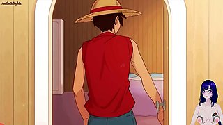 Nami from One Piece gets ready for some hardcore action on the ship