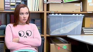 Redheaded vixen April Reid seduces Marcus in their sizzling workplace affair