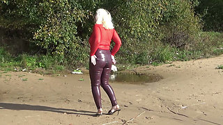 Transparent Boobs and Old Leather Leggings