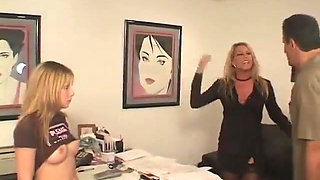 Threesome with hot babysitter getting shagged