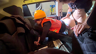 I Creampied My Construction Worker Inspected and Creampied in the Car on the Construction Site
