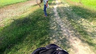 Desi Village Girl Fucks Friend in Fields - Hindi Audio Outdoor Sex with Face Fucking & Happy Ending