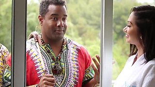 Brunette wants to give these African studs the best anal