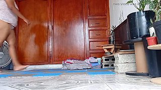 Mexican MILF Karmicoxv Confesses Thong Cleaning to Son-in-Law