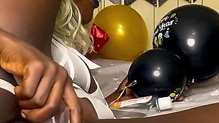 My Huge Ebony Ass Cheated on You with Dildo Squirts While You Snored After the New Year Party