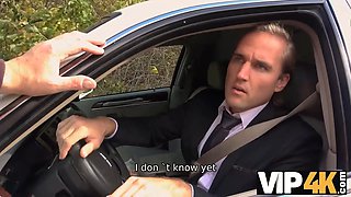 Vip4k. random passerby scores fantastic bride in the wedding limo