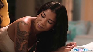 Ameena Green  August Skye Strip Bare and Slick Thick Oil Over Every Inch of Big Butts for Steamy