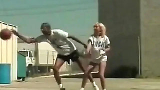 Blonde MILF sucks and rides a massive BBC on the rooftop
