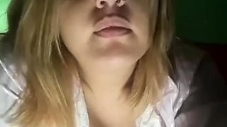 Orgasm of blonde Teen with big boobs