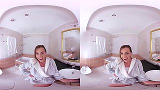 VR blonde babe: Blowjob, Doggy  Cowgirl Porn