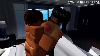 Lewd rendezvous with a sweetheart in Roblox RP