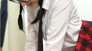 Horny Schoolgirl's Passion in Fiery Spanking Heat