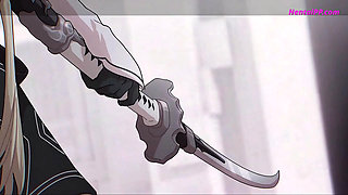 2B's Sex Lesson With Huge Cum Inside ( Cartoon )