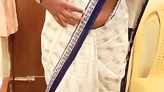 Desi Tamil Wife Renu Panties Body Show & Slow Saree Dressing Tease for Secret Bestie! Indianhotwifex