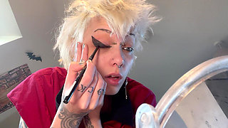 Goth Girl Glitterqueen1999 Ignores You Whilst She Applies Her Makeup, Black Lipstick, Lipstick Fetish Ignore Fetish, Humiliation