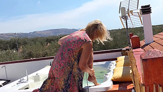 Amateur Blonde Mature Wife Enjoys It Outdoors