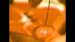 Vintage Vanessa del Rio Anal Blowjob & Cumshot with Mature Brunette MILF in Stockings