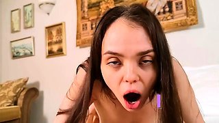 Brunette College Teen's Multiple Orgasms