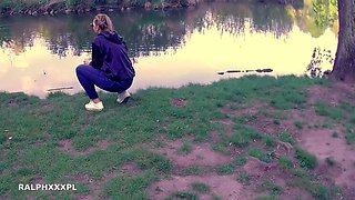 Polish amateur wife cheating in park - doggystyle fuck and cum swallowing in bedroom