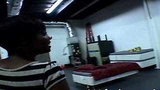 Horny, dissolute ebony chick needs cash for some anal fun