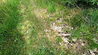 500 titslaps on her naked breasts in the woods