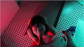 Horny Japanese Girl Gives You Blowjob And Swallows His Cum In The Bathroom Of