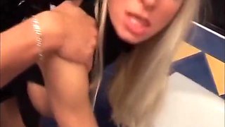 Candy Blond In Fetish Hard Sex For A Blonde Slut In The Bathroom