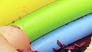 Lesb Pool_scene_2_lesbian MILF Couple in Bikinis Enjoy a Jelly Pool