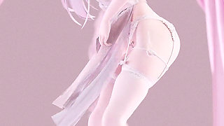 Weak Sound Erotic Suspender White Silk Underwear See-through Dress