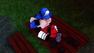 Roblox Yi Xi Gets Fucked by Mask Guy in Public Park - Huge Cock 3D Teen Sex