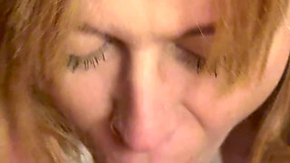 Short but fat cock blow job.
