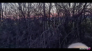 German Blonde PAWG Teen Lisa Get Risky Outdoor Fuck at First Date