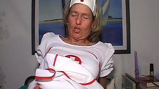 Mature Nurse MILF Takes Thick Cock Deep in Ass