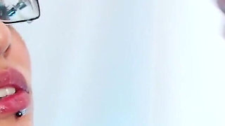 Pig Tails Cum Slut Teen Holly Dee Blows Four Hung Studs in Hot Bukkake Session