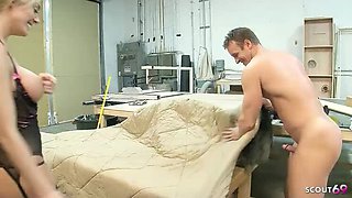 Blonde Boss Wife Cheats at Work with Long Cock Worker - Rough Office Fuck