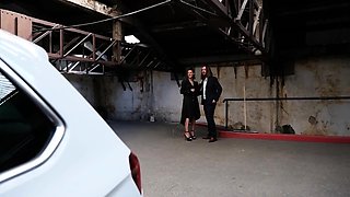French MILF Rough Anal Threesome in Parking Lot