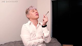 POV Smoking Fetish Blowjob - FtM Dom Jaq Quicksilver Trains Submissive Housewife as Human Ashtray