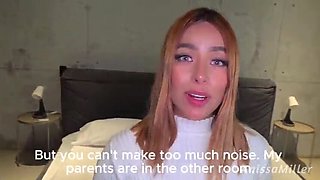 Latina GF with Big Booty Fucks Boyfriend While Parents Are Home - Amateur Couple Roleplay