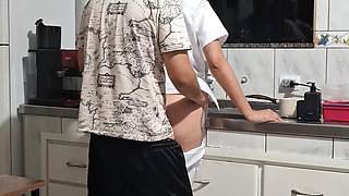 The Maid Got Fucked in the Ass in the Kitchen While Washing the Dishes