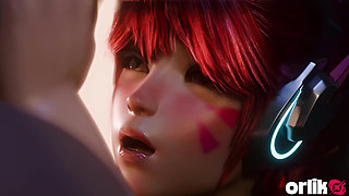 Horny D.va Fucks in the Washroom - Overwatch 3D Animation