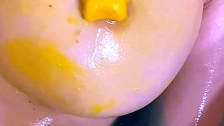 Big boobs milf masturbates with her dildo